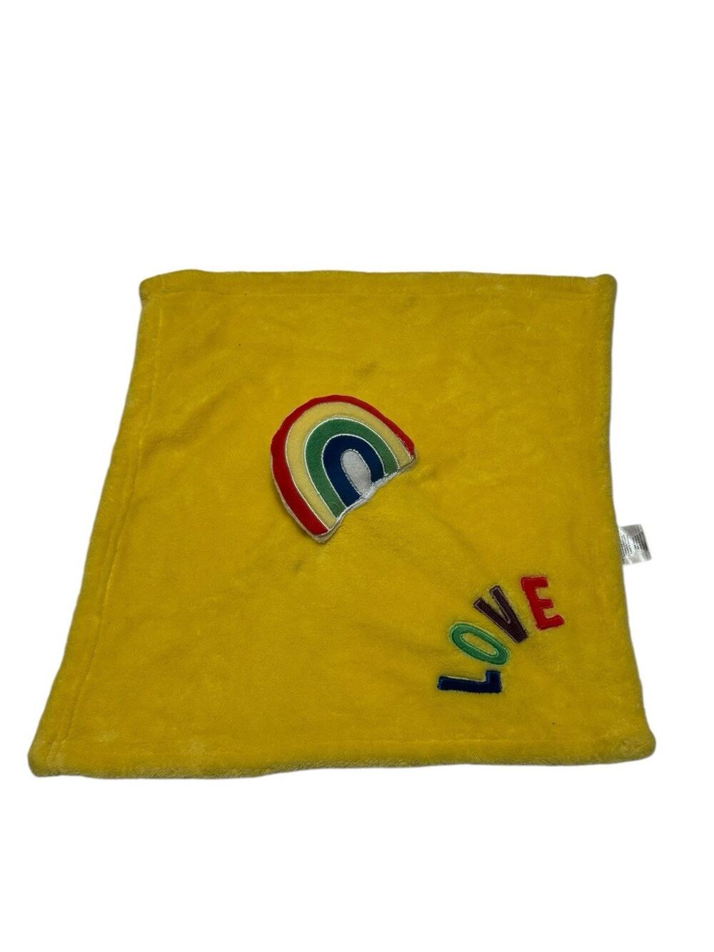 Chick Pea Rainbow Love Baby Lovey Yellow Security Blanket Pride Plush 13”x13”